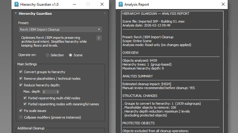 Cleaning and sanitizing broken bloated 3ds Max scenes - Hierarchy Guardian 3ds Max plugin