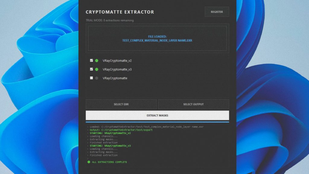 Cryptomatte Extractor - Extract EXR masks to work in any image editor.